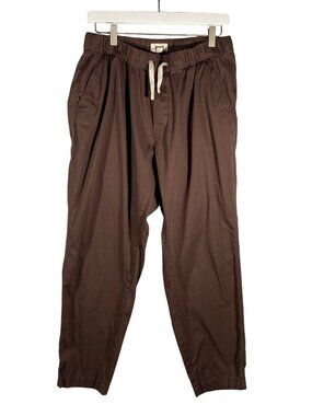 Pact Daily Twill pants Organic Cotton Brown Twill Drawstring Pants Size L